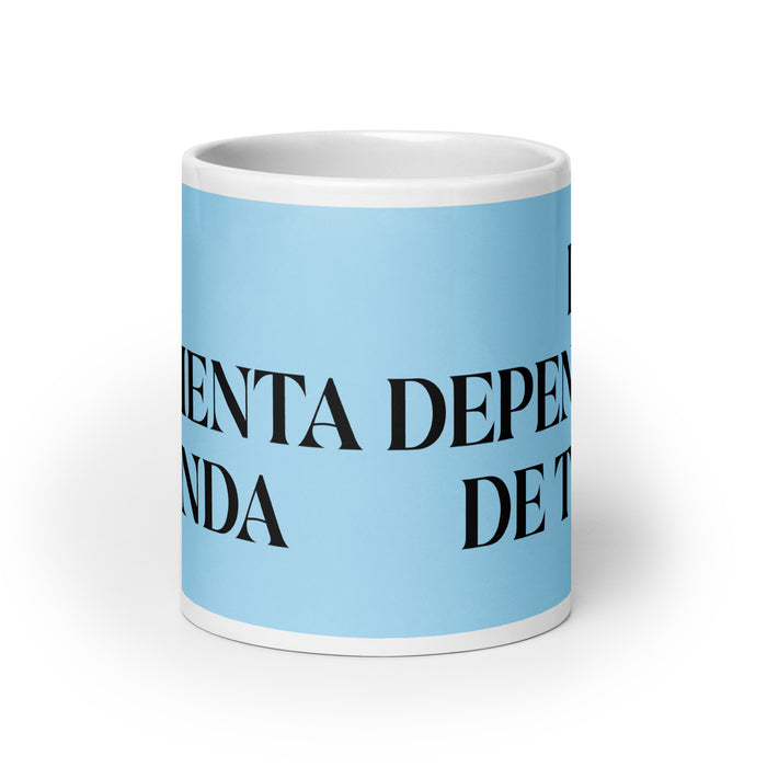 La Dependienta De Tienda The Store Clerk Funny Home Office Work Coffee Mug Mexican Spanish Pride Gift White Glossy Cup Sky Blue Card Mug