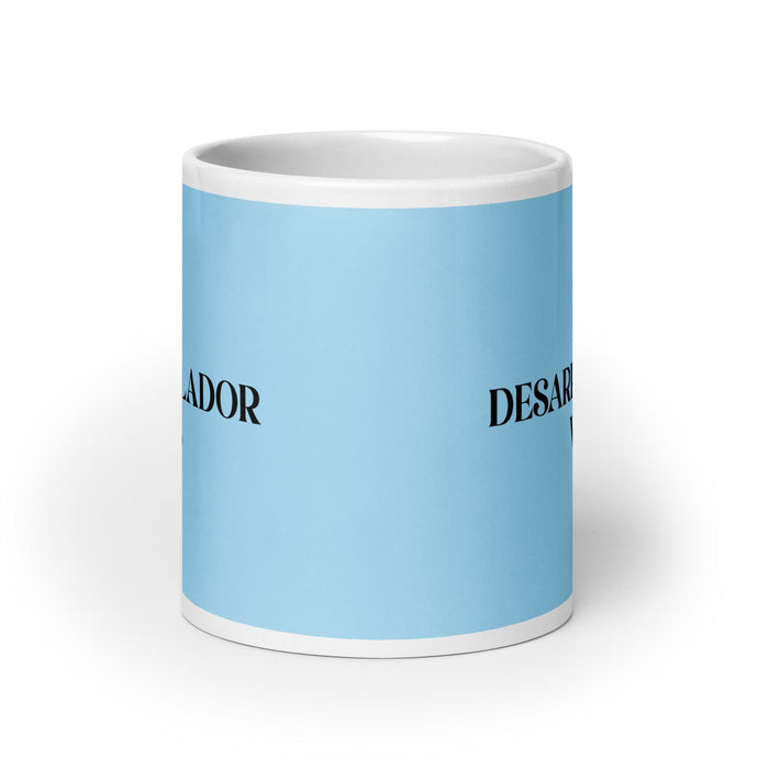 El Desarrollador Web Le développeur Web Drôle Maison Bureau Travail Tasse à café Cadeau de fierté espagnole mexicaine Tasse blanche brillante Carte bleu ciel Tasse