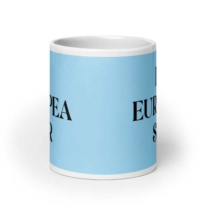 La Europea Sur The Southern European Funny Home Office Work Coffee Mug Mexican Spanish Pride Gift White Glossy Cup Sky Blue Card Mug