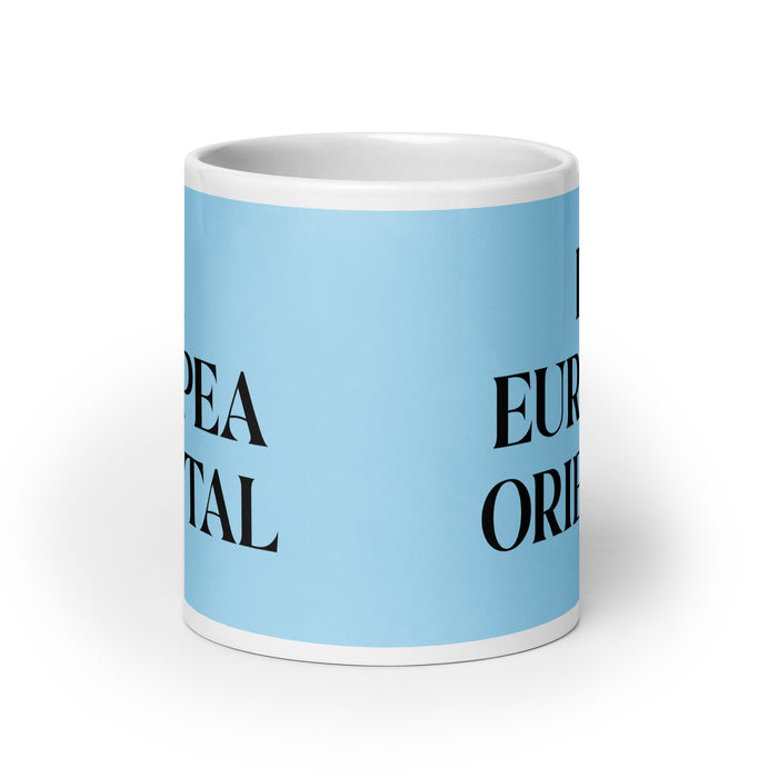 La Europea Oriental The Eastern European Funny Home Office Work Coffee Mug Mexican Spanish Pride Gift White Glossy Cup Sky Blue Card Mug