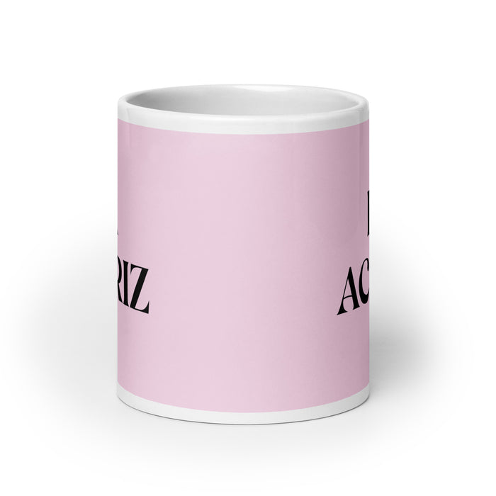 La Actriz The Actor/Actress Funny Home Office Work Coffee Mug Mexican Spanish Pride Gift White Glossy Cup Light Pink Card Mug