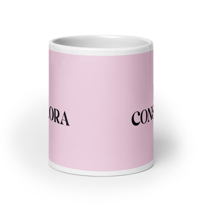 La Consulora The Consultant Funny Home Office Work Coffee Mug Mexican Spanish Pride Gift White Glossy Cup Light Pink Card Mug