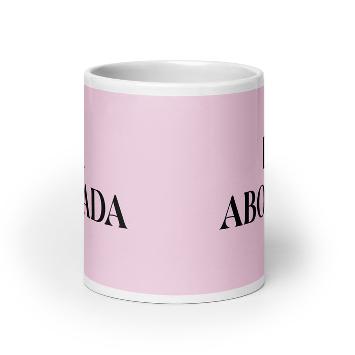 La Abogada The Lawyer Funny Home Office Work Coffee Mug Mexican Spanish Pride Gift White Glossy Cup Light Pink Card Mug