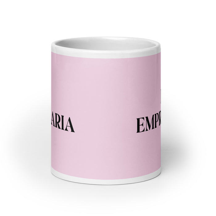 La Empresaria The Entrepreneur Funny Home Office Work Coffee Mug Mexican Spanish Pride Gift White Glossy Cup Light Pink Card Mug