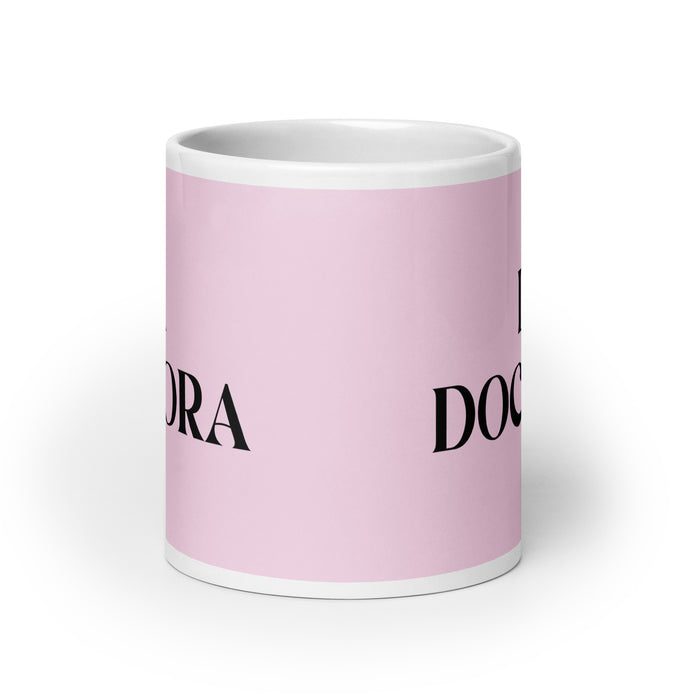 La Doctora The Doctor Funny Home Office Work Coffee Mug Mexican Spanish Pride Gift White Glossy Cup Light Pink Card Mug