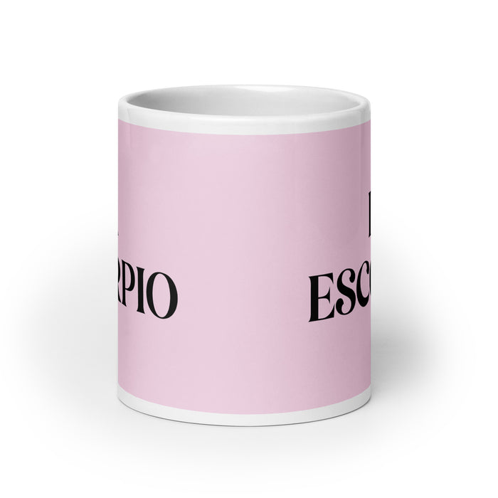 La Escorpio The Scorpio Funny Home Office Work Coffee Mug Mexican Spanish Pride Gift White Glossy Cup Light Pink Card Mug