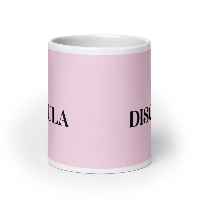 La Discípula The Disciple Funny Home Office Work Coffee Mug Mexican Spanish Pride Gift White Glossy Cup Light Pink Card Mug