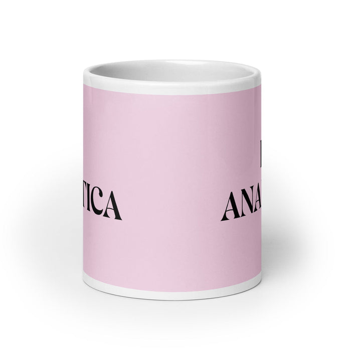 La Analítica The Analytic Lustige Kaffeetasse für Zuhause, Büro, Arbeit, mexikanisches spanisches Pride-Geschenk, weiße glänzende Tasse, hellrosa Kartentasse