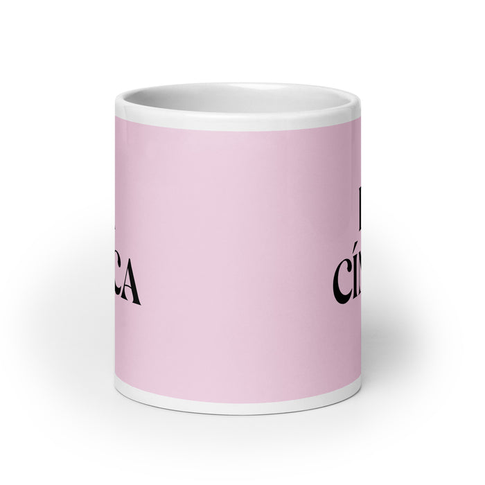 La Cínica The Cynic Funny Home Office Work Coffee Mug Mexican Spanish Pride Gift White Glossy Cup Light Pink Card Mug