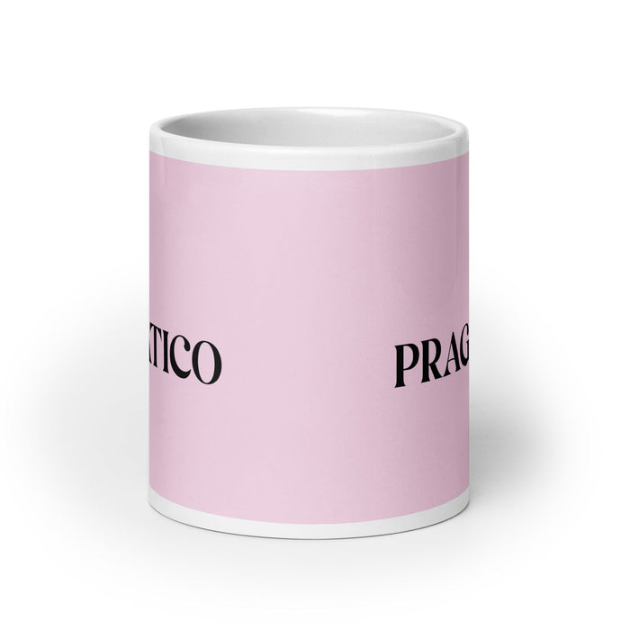 El Pragmático, der Pragmatiker, lustige Kaffeetasse für Zuhause, Büro, Arbeit, mexikanisches spanisches Pride-Geschenk, weiße glänzende Tasse, hellrosa Kartentasse