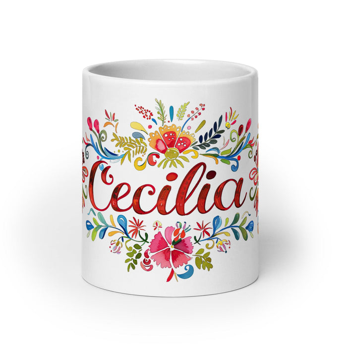 Tasse à café exclusive Mar avec nom, tasse à café pour le travail à domicile, tasse cadeau de fierté espagnole mexicaine, tasse blanche brillante à calligraphie unique | M7