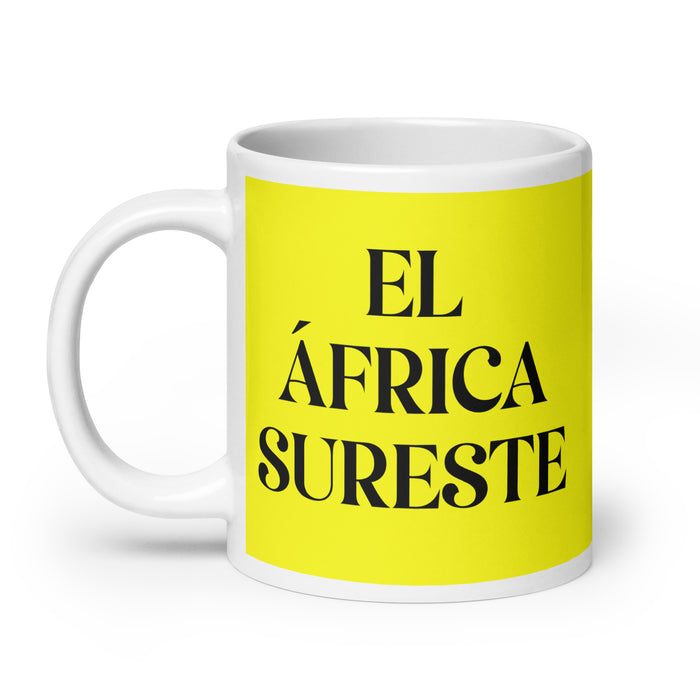 El África Sureste The Southeast African Funny Home Office Work Coffee Mug Mexican Spanish Pride Gift White Glossy Cup Yellow Card Mug