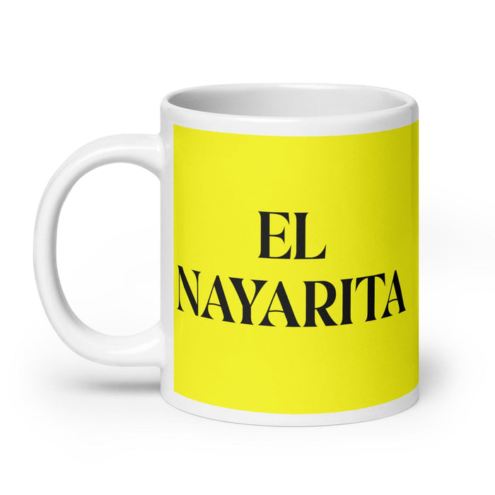 El Nayarita The Nayarit Resident Divertente Casa Ufficio Lavoro Tazza da caffè Messicano Orgoglio Spagnolo Regalo Tazza Bianca Lucida Tazza di Carta Gialla