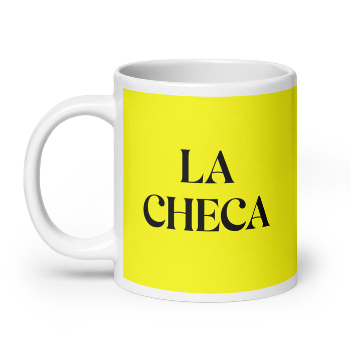 La Checa The Czech Funny Home Office Work Coffee Mug Mexican Spanish Pride Gift White Glossy Cup Yellow Card Mug