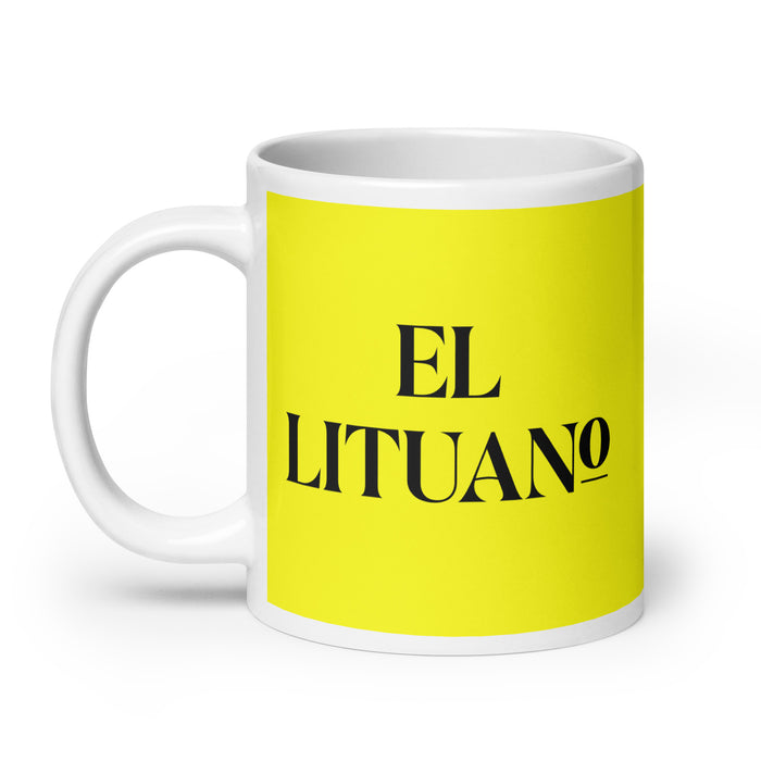 El Lituano The Lithuanian Funny Home Office Work Coffee Mug Mexican Spanish Pride Gift White Glossy Cup Yellow Card Mug