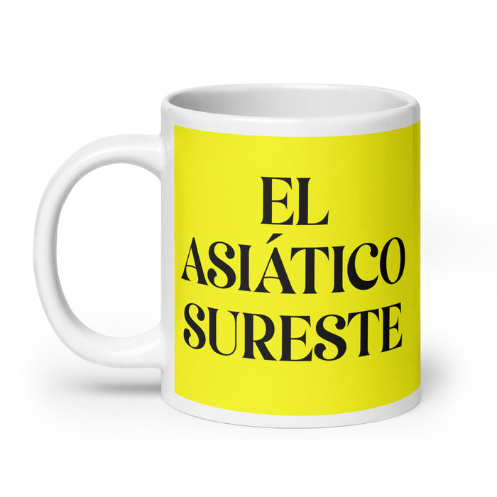 El Asiático Sureste The Southeast Asian Funny Home Office Work Coffee Mug Mexican Spanish Pride Gift White Glossy Cup Yellow Card Mug