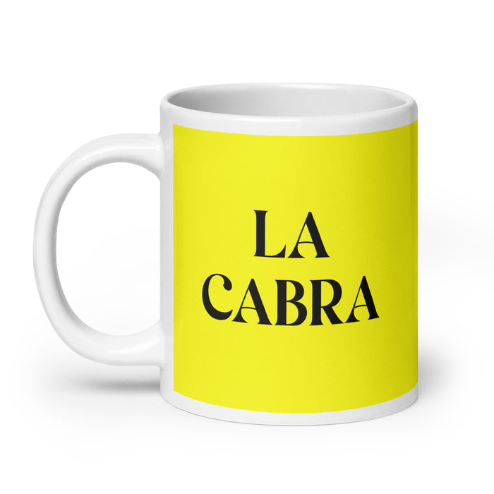 La Cabra The Goat Funny Home Office Work Coffee Mug Mexican Spanish Pride Gift White Glossy Cup Yellow Card Mug