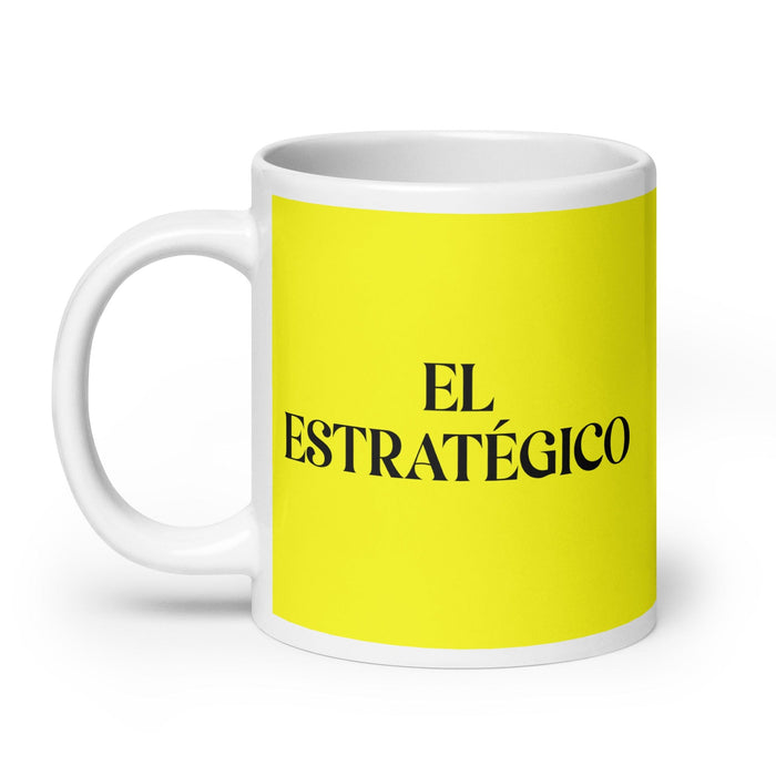 El Estratégico The Strategic One Divertente Home Office Lavoro Tazza da caffè Messicano Orgoglio Spagnolo Regalo Tazza Bianca Lucida Tazza di Carta Gialla