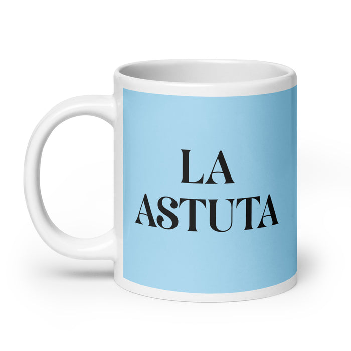 La Astuta The Clever One Funny Home Office Work Coffee Mug Mexican Spanish Pride Gift White Glossy Cup Sky Blue Card Mug