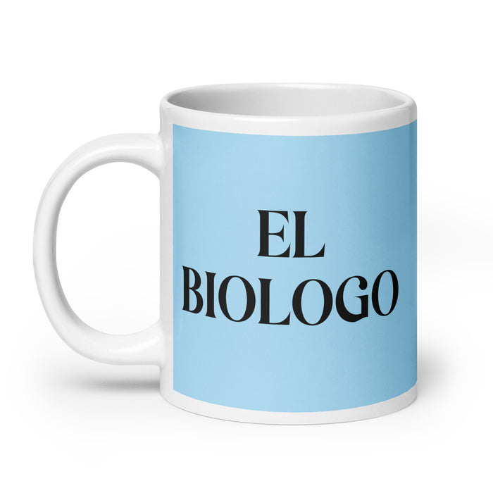 El Biologo The Biologist Funny Home Office Work Coffee Mug Mexican Spanish Pride Gift White Glossy Cup Sky Blue Card Mug