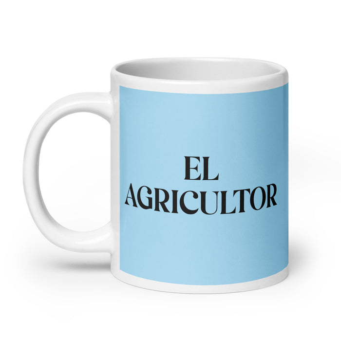 El Agricultor The Farmer Funny Home Office Work Coffee Mug Mexican Spanish Pride Gift White Glossy Cup Sky Blue Card Mug