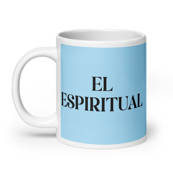 El Espiritual The Spiritual One Funny Home Office Work Coffee Mug Mexican Spanish Pride Gift White Glossy Cup Sky Blue Card Mug