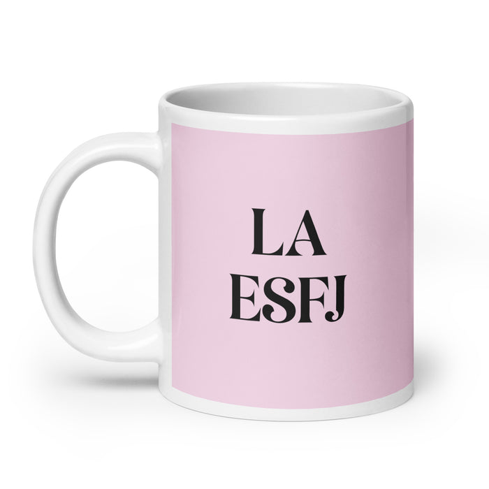 La ESFJ The Consul MBTI Personality Funny Home Office Work Coffee Mug Mexican Spanish Pride Gift White Glossy Cup Light Pink Card Mug