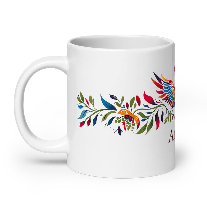 Amaya Exclusive Nome Arte Pezzo Casa Ufficio Lavoro Tazza da caffè Tazza regalo Orgoglio spagnolo messicano Tazza unica nel suo genere Calligrafia Tazza bianca lucida | A3