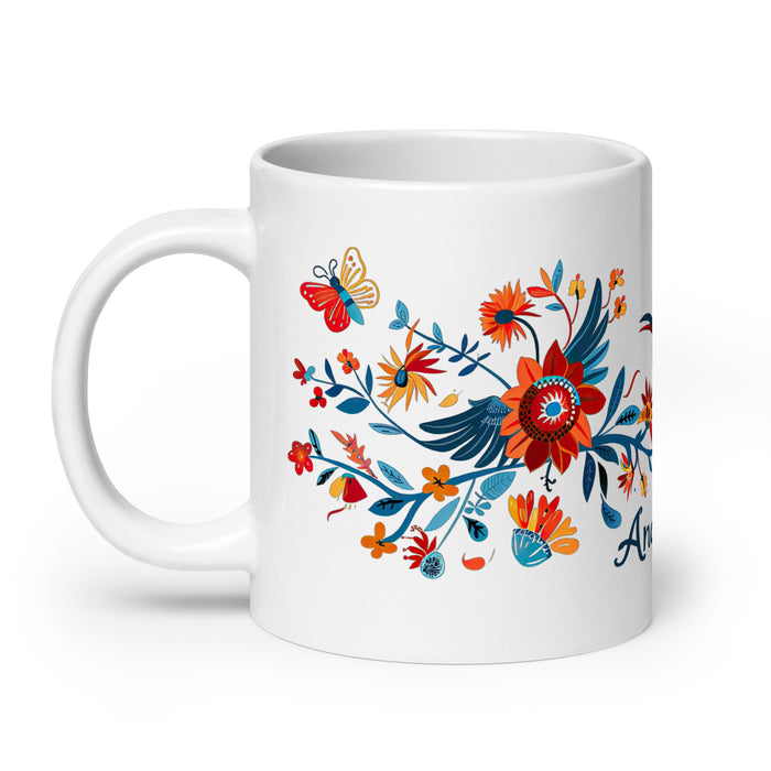 Taza de café exclusiva con nombre de Ana Paula, para el hogar, la oficina, el trabajo, regalo de orgullo mexicano y español, taza blanca brillante con caligrafía única en su tipo | A12