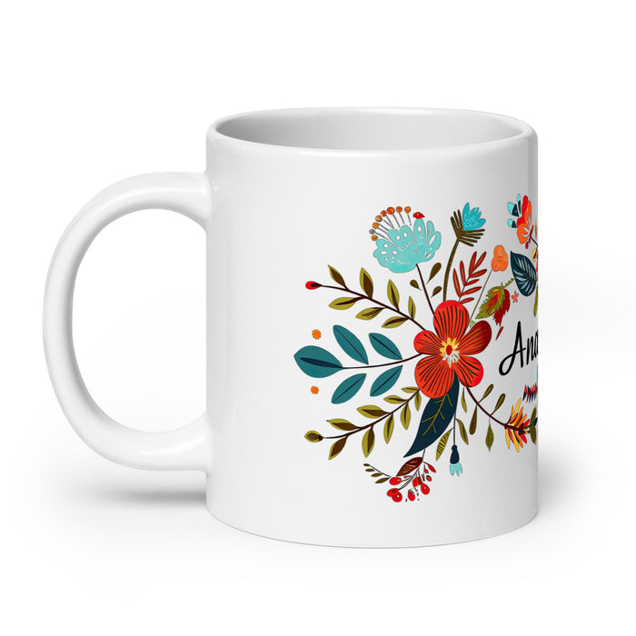 Taza de café exclusiva con nombre de Ana Paula, para el hogar, la oficina, el trabajo, regalo de orgullo mexicano y español, taza blanca brillante con caligrafía única en su tipo | A18