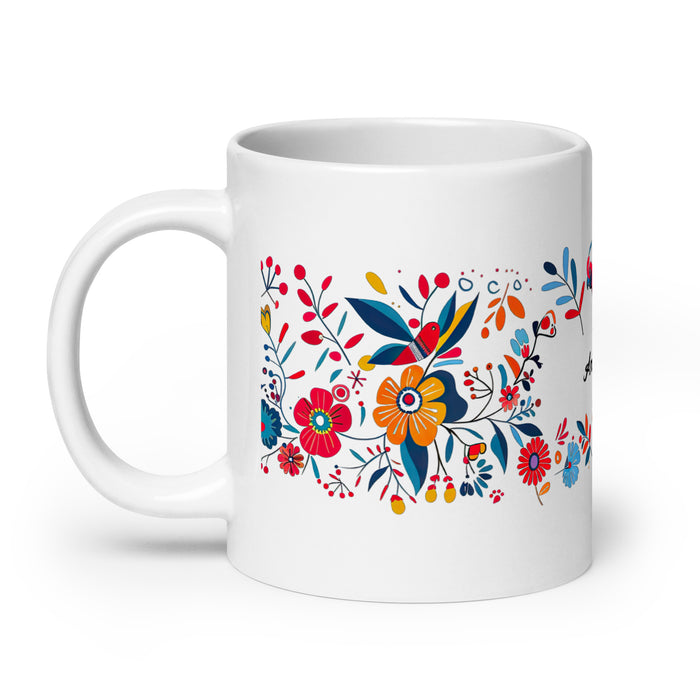 Taza de café exclusiva con nombre de Ana Paula, para el hogar, la oficina, el trabajo, regalo de orgullo mexicano y español, taza blanca brillante con caligrafía única en su tipo | A34