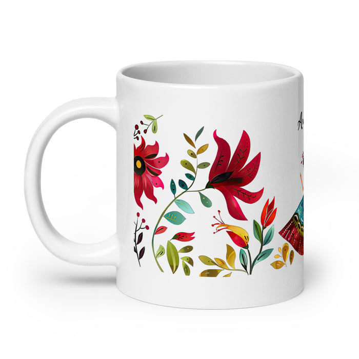 Ana Sofía Exklusives Namenskunstwerk, Kaffeetasse für Zuhause, Büro, Arbeit, mexikanischer und spanischer Stolz, Geschenktasse, einzigartige Kalligraphie, weiß glänzende Tasse | A9