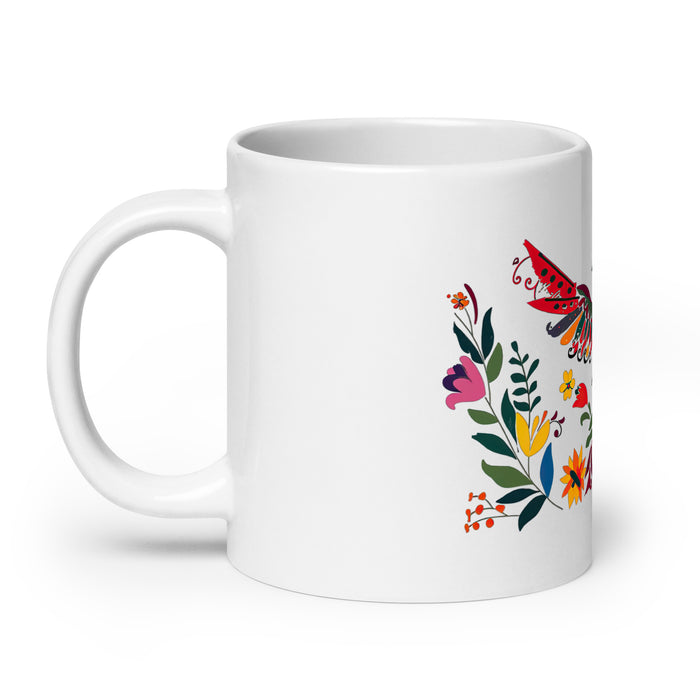 Taza de café exclusiva con nombre de Andrew, obra de arte para el hogar, la oficina, el trabajo, regalo de orgullo mexicano y español, taza blanca brillante con caligrafía única en su tipo | A4