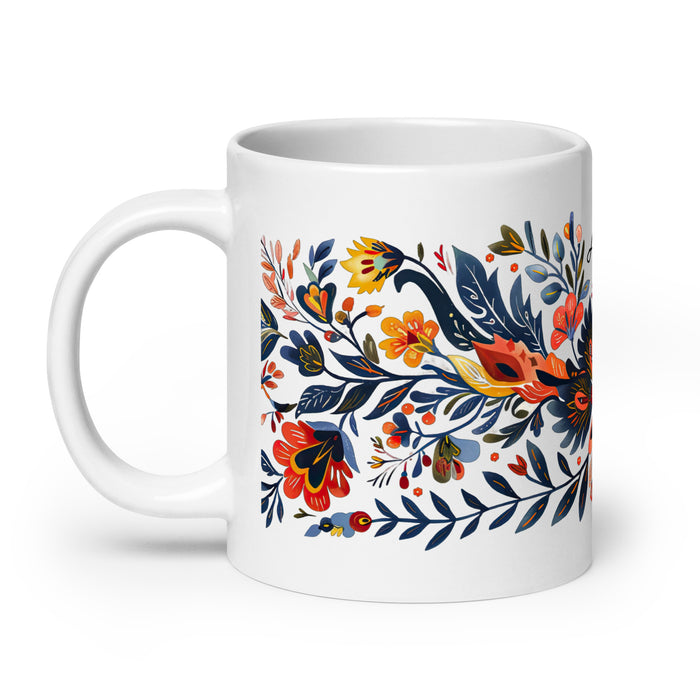 Tasse à café exclusive avec nom d'Ángela, tasse à café pour le travail à domicile, tasse cadeau de fierté espagnole mexicaine, tasse blanche brillante avec calligraphie unique en son genre | Á29