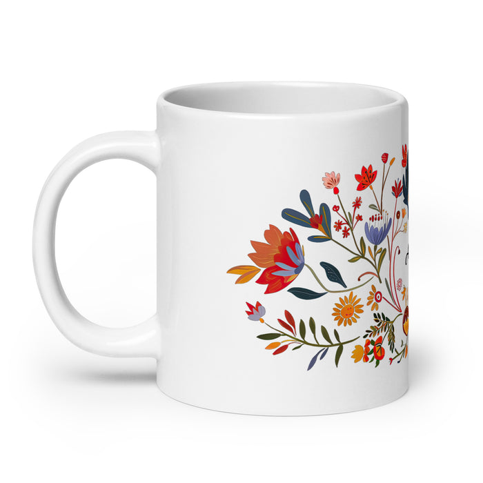 Taza de café exclusiva con nombre de Angélica, para el hogar, la oficina, el trabajo, regalo de orgullo mexicano y español, taza blanca brillante con caligrafía única en su tipo | A2