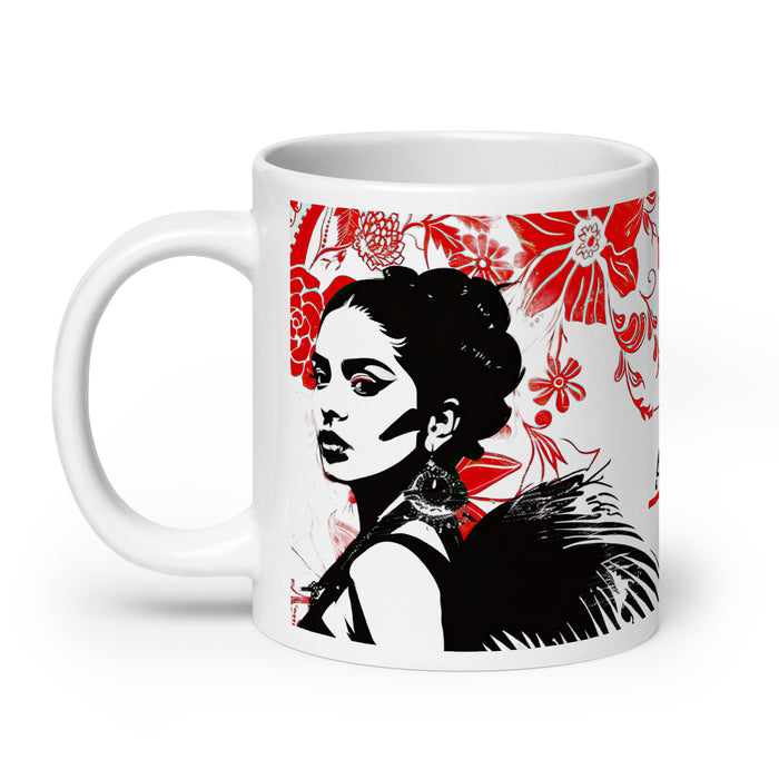 Taza de café exclusiva con nombre de Angelina, obra de arte para el hogar, la oficina, el trabajo, regalo de orgullo mexicano y español, taza blanca brillante con caligrafía única en su tipo | A6