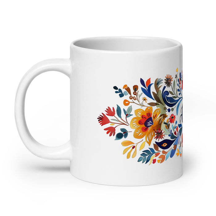 Taza de café exclusiva con nombre de Aníbal, obra de arte para el hogar, la oficina, el trabajo, regalo de orgullo mexicano español, taza blanca brillante con caligrafía única en su tipo | A11