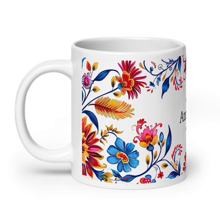 Tasse à café avec nom exclusif Annabelle, tasse à café pour le travail à domicile, la fierté mexicaine et espagnole, tasse cadeau, calligraphie unique, blanche et brillante | A5