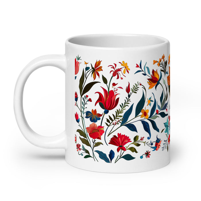 Tasse à café avec nom exclusif Annabelle, tasse à café pour le travail à domicile, la fierté mexicaine et espagnole, tasse à calligraphie unique, blanche et brillante | A8