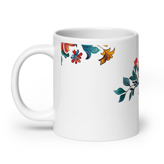 Tasse à café exclusive Mar avec nom, tasse à café pour le travail à domicile, tasse cadeau de fierté espagnole mexicaine, tasse blanche brillante avec calligraphie unique en son genre | M3