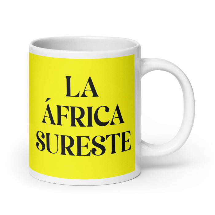 La África Sureste The Southeast African Funny Home Office Work Coffee Mug Mexican Spanish Pride Gift White Glossy Cup Yellow Card Mug