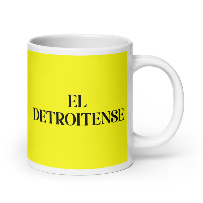 El Detroitense The Detroiter Funny Home Office Work Coffee Mug Mexican Spanish Pride Gift White Glossy Cup Yellow Card Mug