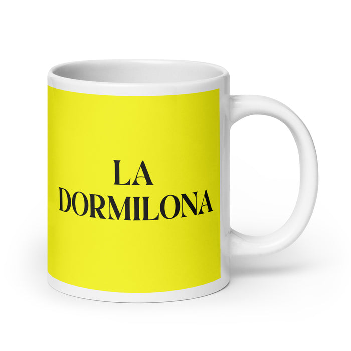 La Dormilona The Sleepyhead Funny Home Office Work Coffee Mug Mexican Spanish Pride Gift White Glossy Cup Yellow Card Mug