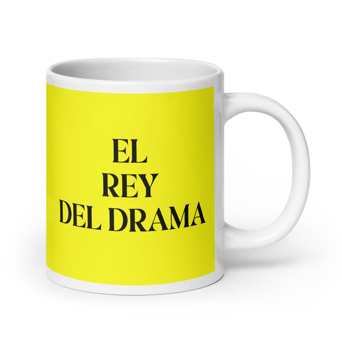 El Rey Del Drama The Drama Queen / The Drama King Funny Home Office Work Coffee Mug Mexican Spanish Pride Gift White Glossy Cup Yellow Card Mug