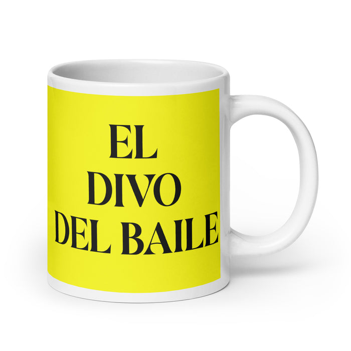 El Divo Del Baile The Dance Diva Funny Home Office Work Coffee Mug Mexican Spanish Pride Gift White Glossy Cup Yellow Card Mug