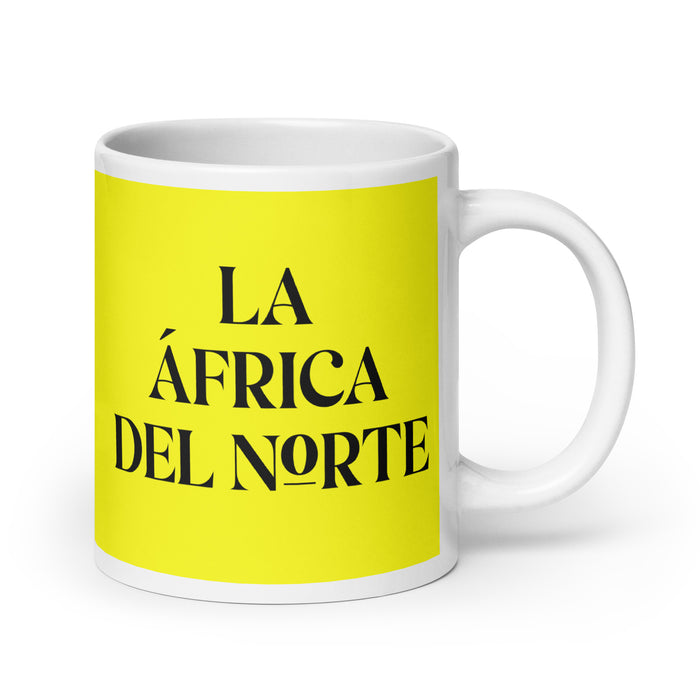 La África Del Norte The North African Funny Home Office Work Coffee Mug Mexican Spanish Pride Gift White Glossy Cup Yellow Card Mug