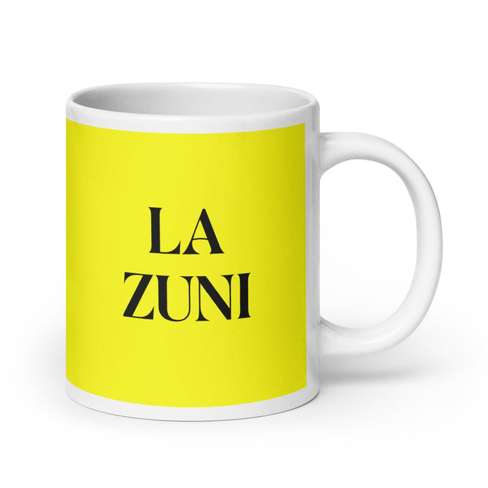 La Zuni La Zuni Divertida Taza de Café para el Trabajo en la Oficina en Casa Regalo de Orgullo Español Mexicano Taza Blanca Brillante Taza de Tarjeta Amarilla