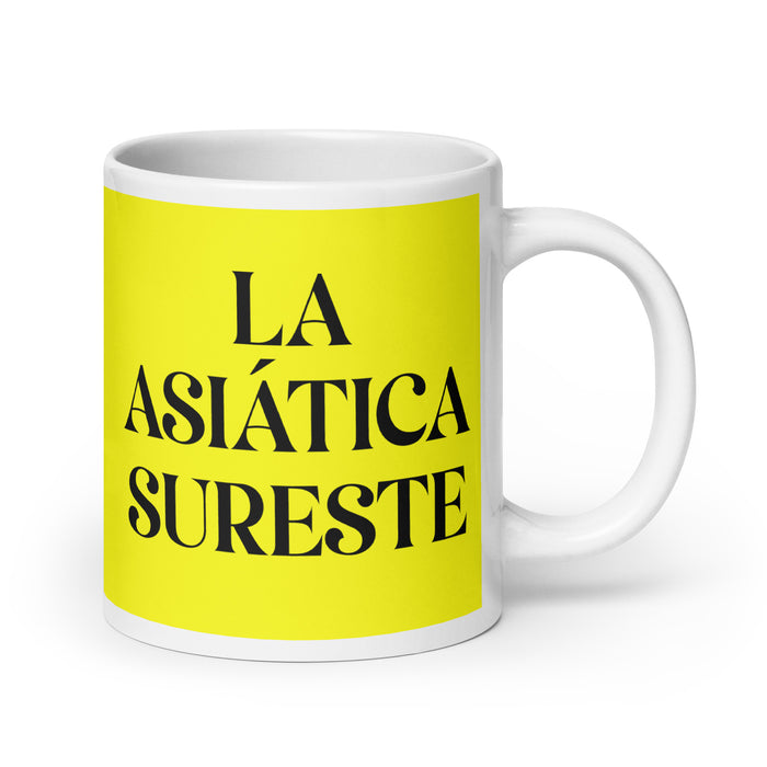 La Asiática Sureste The Southeast Asian Funny Home Office Work Coffee Mug Mexican Spanish Pride Gift White Glossy Cup Yellow Card Mug