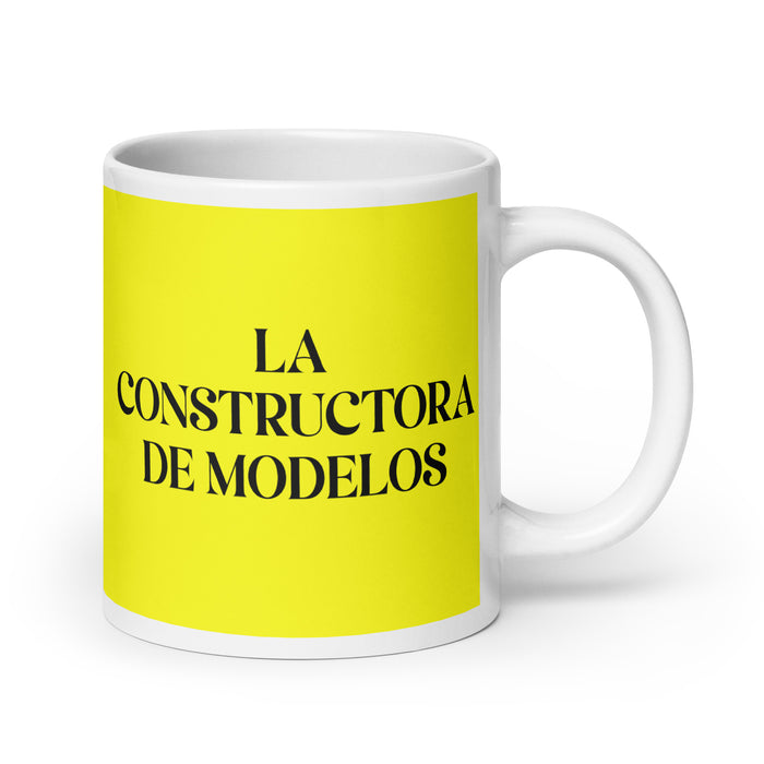 La Constructora De Modelos The Model Builder Funny Home Office Work Coffee Mug Mexican Spanish Pride Gift White Glossy Cup Yellow Card Mug