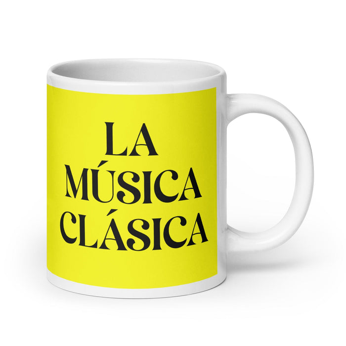 La Música Clásica The Classical Musician Funny Home Office Work Coffee Mug Mexican Spanish Pride Gift White Glossy Cup Yellow Card Mug